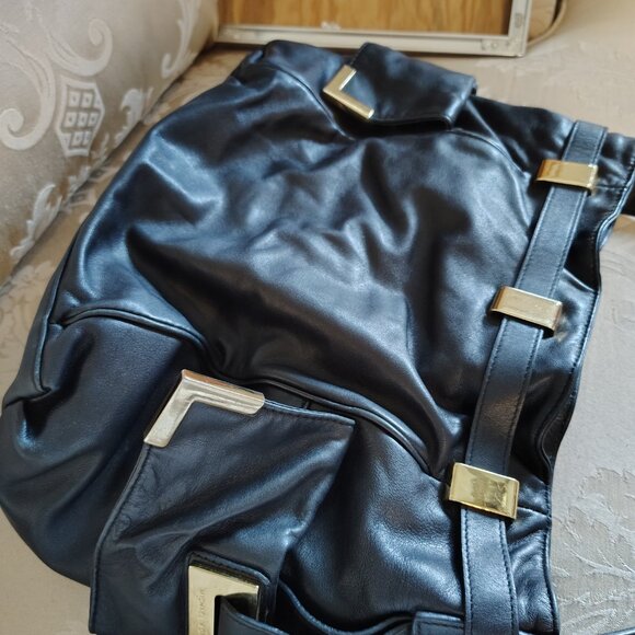 MICHAEL KORS Black Smooth Leather Hobo Shoulder Bag w/ Gold Hardware - Picture 11 of 11